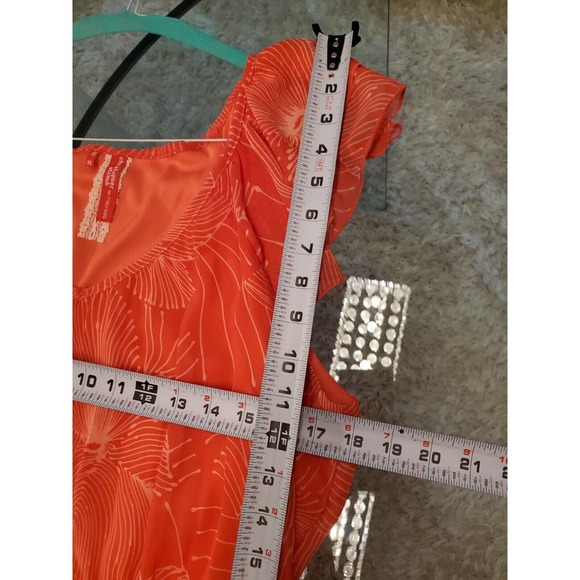 Maurices Womens Red Floral Polyester Round Neck Short Sleeve Long Maxi Dress XL - Picture 8 of 15